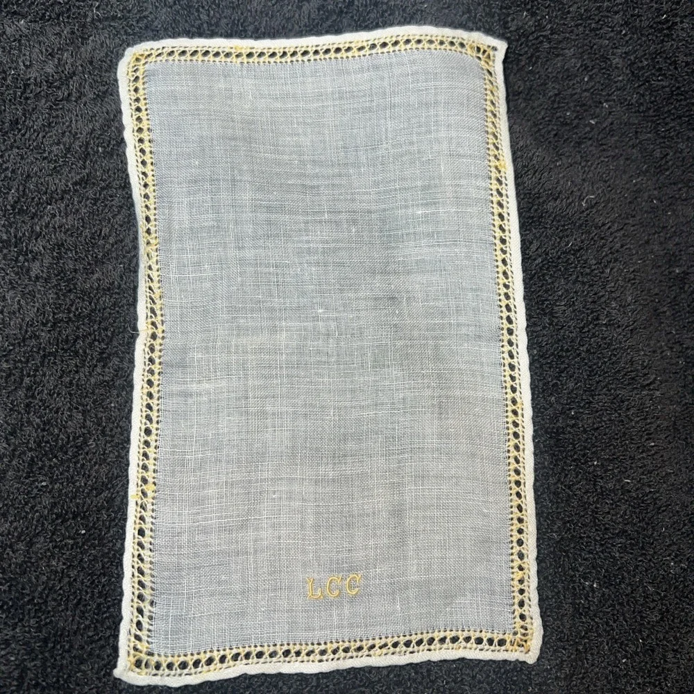 13 VTG Rectangle Linen Cocktail Napkin Embroidered 